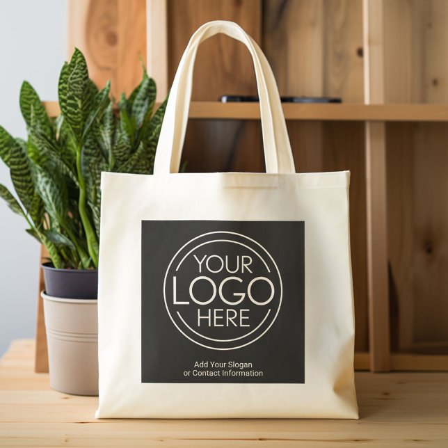 Fügen Sie Ihr Logo-Unternehmen Minimalistisch hinz Tragetasche (Custom Canvas Tote Bag)