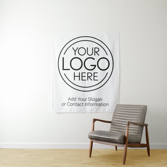 Fügen Sie Ihr Logo-Unternehmen Minimalistisch hinz Wandteppich (Beispiel)