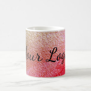 fügen Sie Ihr Logo Website pink grün golden einfac Kaffeetasse