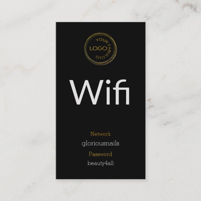 Fügen Sie Ihr Logo-Wifi-Netzwerk und Ihr Kennwort  Terminkarte (Vorderseite)