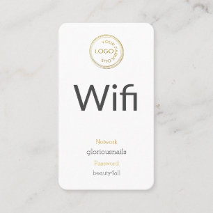 Fügen Sie Ihr Logo-Wifi-Netzwerk und Ihr Kennwort  Terminkarte