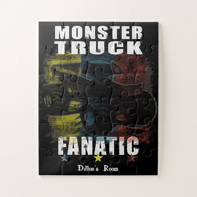 Fügen Sie Ihr Text-Monster-LKW-Puzzle hinzu (Vertikal)