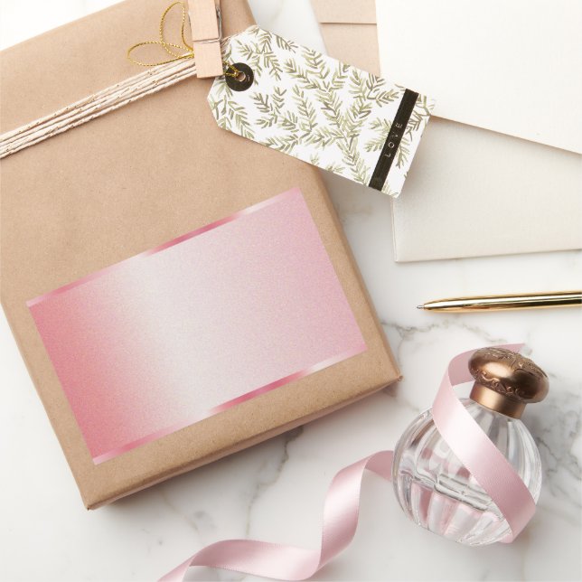 Fügen Sie Ihr Textname Logo Roségold Leere Vorlage Rechteckiger Aufkleber (Schenken)