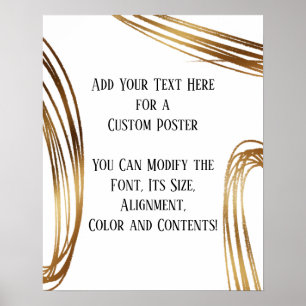 Fügen Sie Ihre benutzerdefinierten Gold-Metallic-S Poster