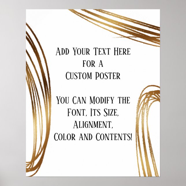 Fügen Sie Ihre benutzerdefinierten Gold-Metallic-S Poster (Vorne)