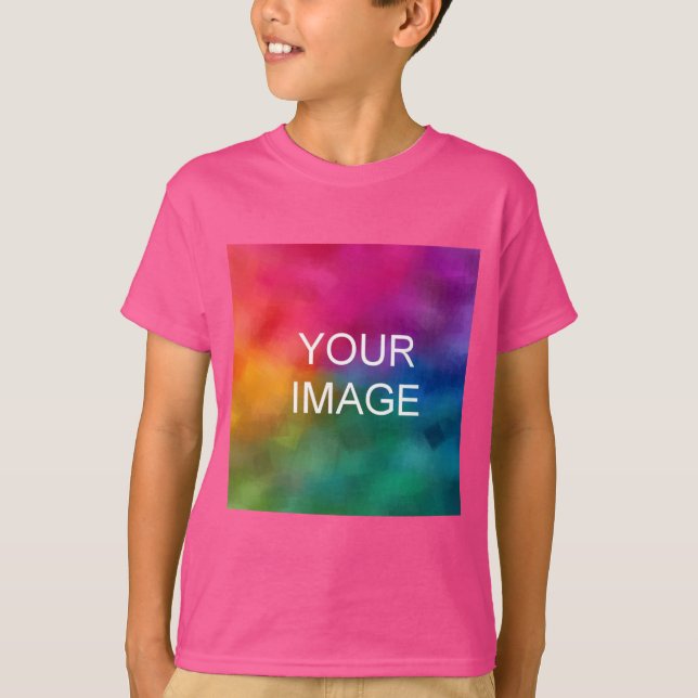 Fügen Sie Ihre Bild-Vorlage Boys Kids Wok Pink T-Shirt (Vorderseite)