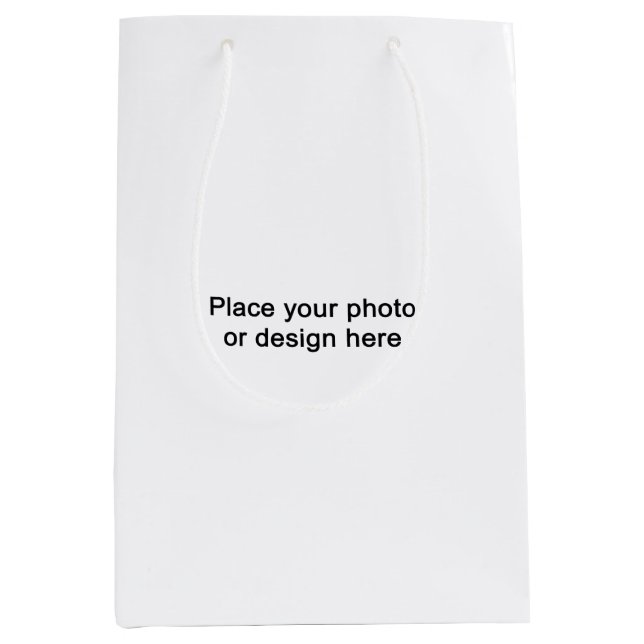 Fügen Sie Ihre Design-Medium Geschenktasche hinzu Mittlere Geschenktüte (Vorderseite)