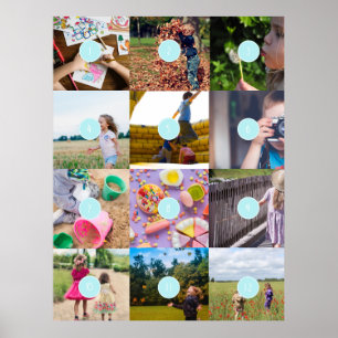 Fügen Sie Ihre eigene 12 Fotos individuell anpassb Poster
