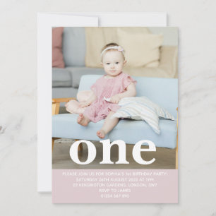 Fügen Sie Ihre eigene Foto One First Birthday Part Einladung