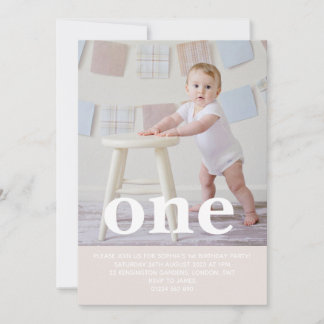 Fügen Sie Ihre eigene Foto One First Birthday Part Einladung