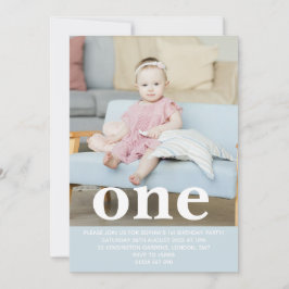 Fügen Sie Ihre eigene Foto One First Birthday Part Einladung
