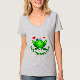Fügen Sie Ihre eigene Nachricht Niedlichen grünen  T-Shirt