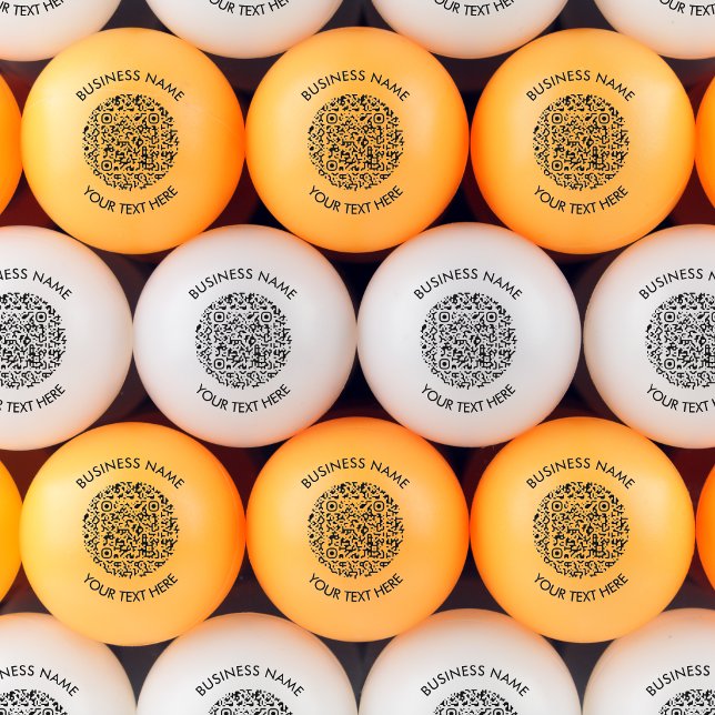 Fügen Sie Ihre eigene QR Code Scan Minimal Einfach Tischtennisball (Add your own round QR Code Scan Minimal Simple Ping Pong Ball for business promotional)