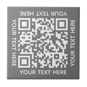 Fügen Sie Ihre eigene QR Code Text Scan Minimal ei Fliese