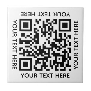Fügen Sie Ihre eigene QR Code Text Scan Minimal ei Fliese
