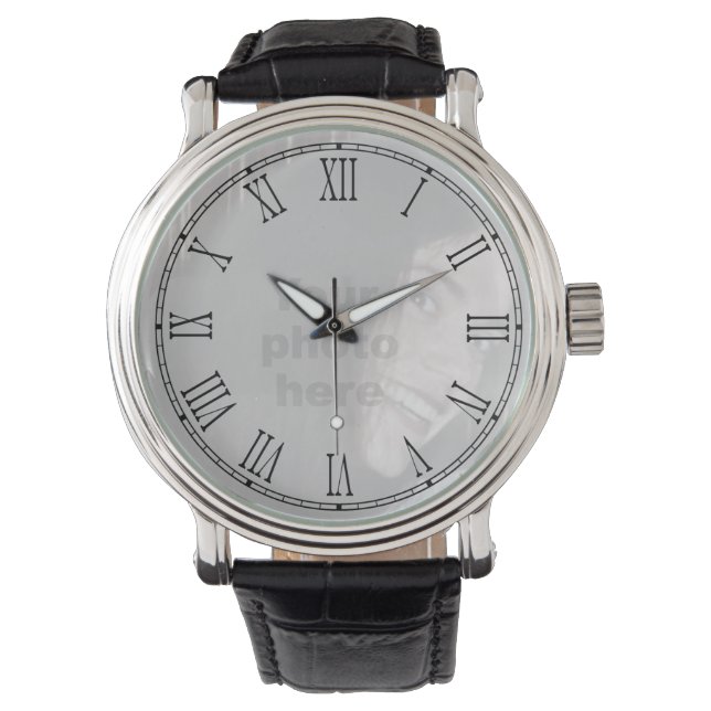 Fügen Sie Ihre eigene römische Gesichtswache Foto  Armbanduhr (Vorderseite)