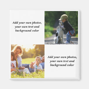 Fügen Sie Ihre eigenen Fotos, Text und Hintergrund Magnet