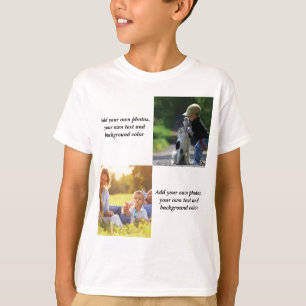 Fügen Sie Ihre eigenen Fotos, Text und Hintergrund T-Shirt