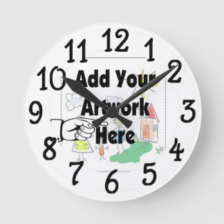 Fügen Sie Ihre eigenen Kunstwerke Wall Clock hinzu Runde Wanduhr
