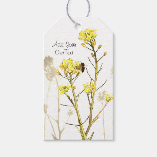 Fügen Sie Ihre eigenen Text Gelbe Blumen Geschenkanhänger