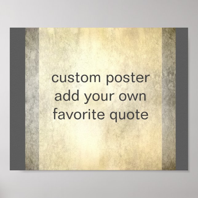 Fügen Sie Ihre eigenen Zitate fett Streifen grau u Poster (Vorne)