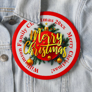 Fügen Sie Ihre Familienname Jahr Weihnachtsmeldung Button