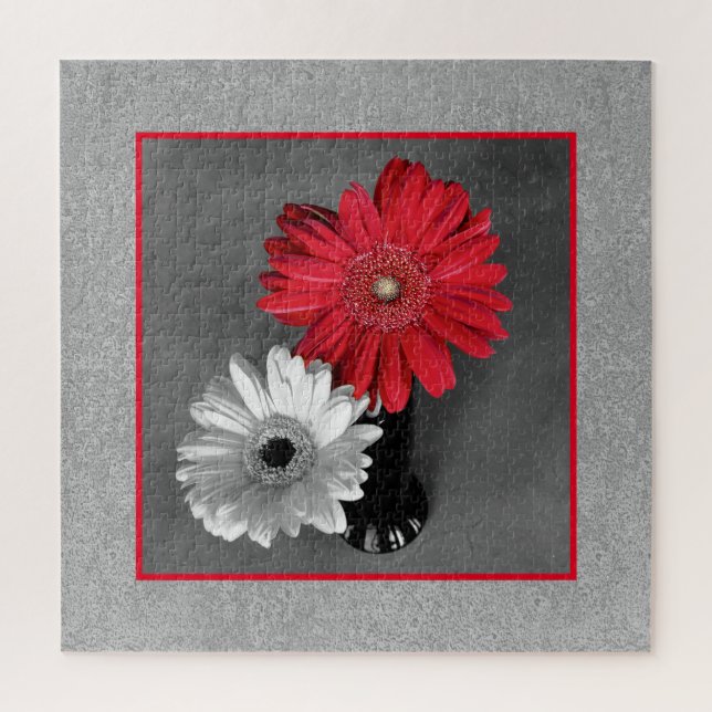 Fügen Sie Ihre Foto Red Color Splash Daisies benut (Vertikal)