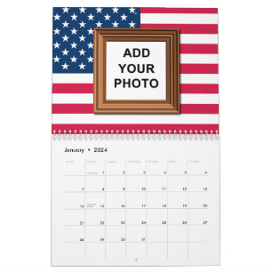 Fügen Sie Ihre Fotos American Flag Patriotic 2025 Kalender