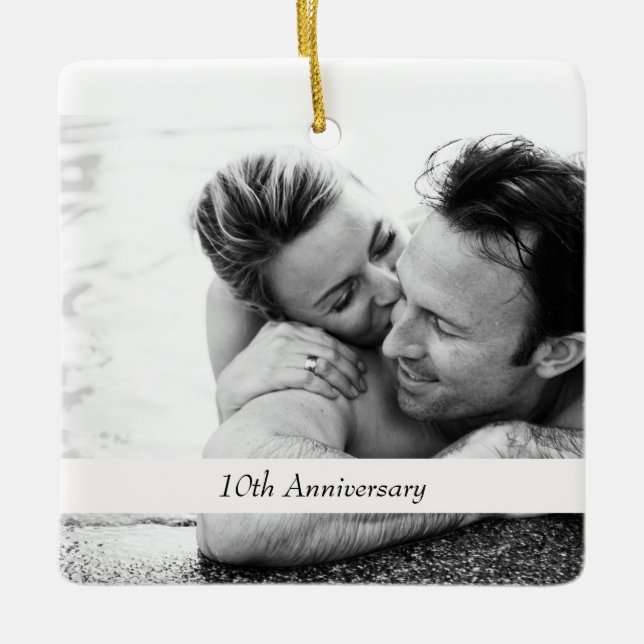 Fügen Sie Ihre Fotovorlage Hochzeitsgeschenke zum  Keramikornament (Vorderseite)