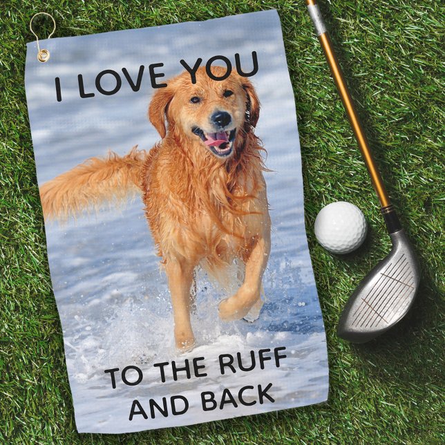 Fügen Sie Ihre Hunde-Foto-Liebe Sie zu Ruff und Ba Golfhandtuch (Von Creator hochgeladen)