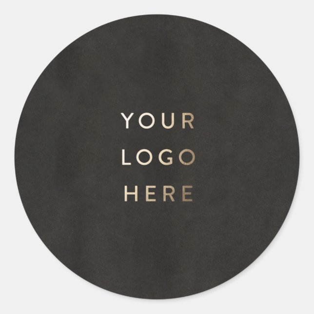 Fügen Sie Ihre Logo-Chalkboard Black Simple Modern Runder Aufkleber (Vorderseite)