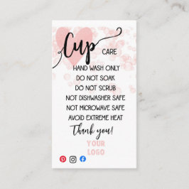 FÜGEN SIE IHRE LOGO CUP CARE CARDS HINZU VISITENKARTE