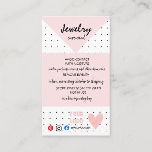 FÜGEN SIE IHRE LOGO JEWELRY CARE CARDS HINZU VISITENKARTE