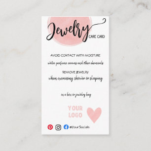 FÜGEN SIE IHRE LOGO JEWELRY CARE CARDS HINZU VISITENKARTE