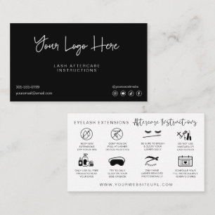 Fügen Sie Ihre Logo-Lasche-Aftercare-Anleitungen  Visitenkarte