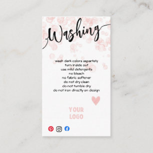 FÜGEN SIE IHRE LOGO WASHING CARE CARDS EIN VISITENKARTE
