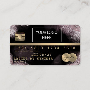 Fügen Sie Ihre Logokarte Gold und Schwarz hinzu Visitenkarte