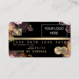 Fügen Sie Ihre Logokarte Gold und Schwarz hinzu Visitenkarte