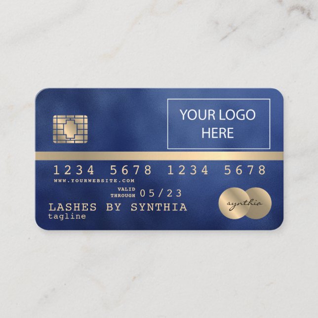 Fügen Sie Ihre Logokarte Gold und Schwarz hinzu Visitenkarte (Vorderseite)