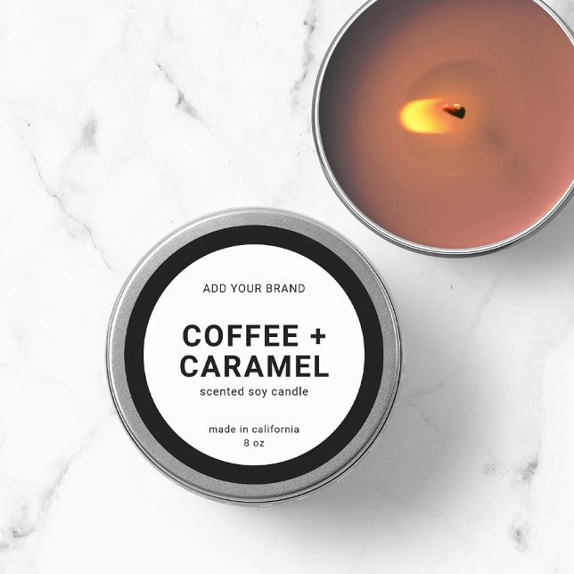 Fügen Sie Ihre Markenbezeichnung "Modernes Minimal Runder Aufkleber (Von Creator hochgeladen)