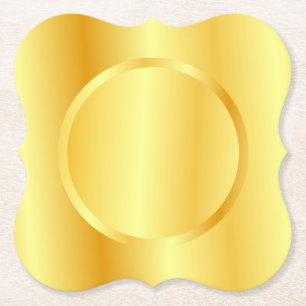 Fügen Sie Ihre Monogram Text Imitate Gold Metallic Untersetzer