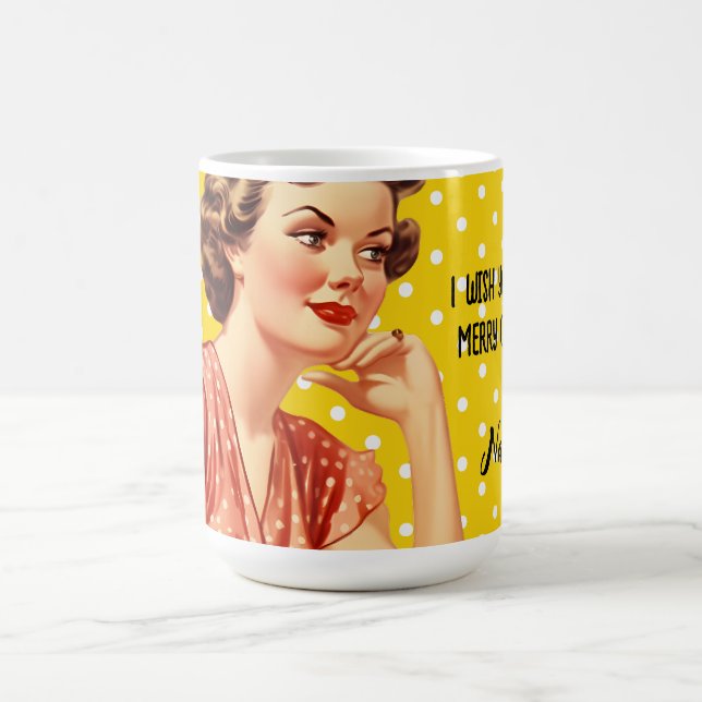 Fügen Sie Ihre Niedliche Retrografik für Weihnacht Kaffeetasse (Mittel)