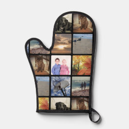 Fügen Sie Ihre Personalisierte Fotomaterial-Collag Ofenhandschuh