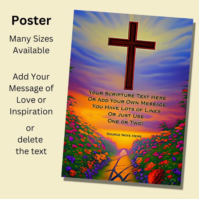 Fügen Sie Ihre Schrift hinzu, Christliche Cross Su Poster (Von Creator hochgeladen)