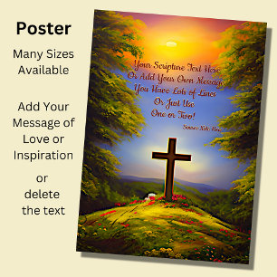 Fügen Sie Ihre Schrift hinzu, Christliches Kreuz z Poster
