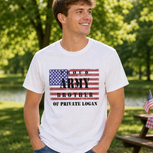 Fügen Sie Ihrem Bruder den Namen Proud Army Brothe T-Shirt