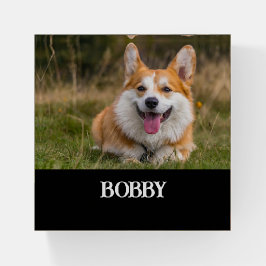 Fügen Sie Ihrem eigenen Hund Foto und Namen hinzu Briefbeschwerer