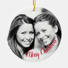 Fügen Sie Ihrem Foto Personalisiertes WeihnachtsFo Keramik Ornament