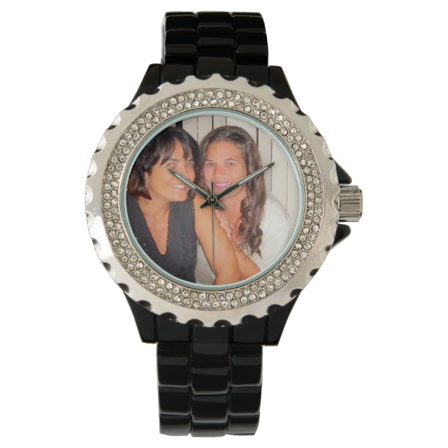 Fügen Sie Ihrem Foto schöne Schwestern hinzu Armbanduhr (Vorderseite)