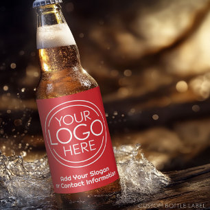 Fügen Sie Ihrem Logo-Unternehmen moderne Rot hinzu Bierflaschenetikett